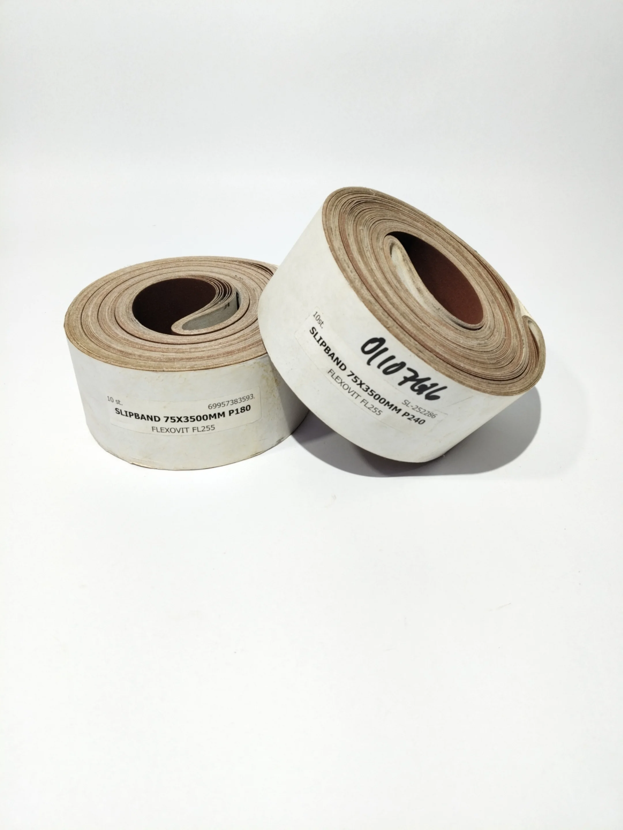 2x Flexovit Slibebånd 3500x75 P180/P240