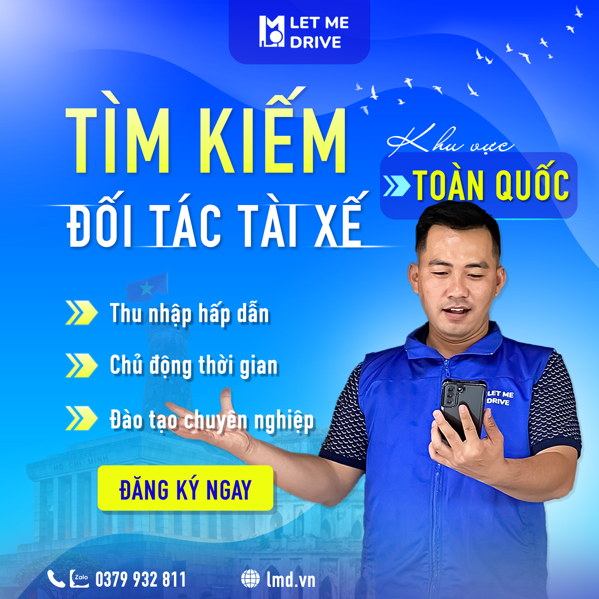 Thuê tài xế lái xe hộ LMD Let Me Drive Tuyển dụng tài xế lái xe hộ tại Hội An – Việc làm linh hoạt, thu nhập hấp dẫn