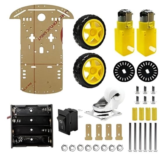 2WD Robot Car Chassis Kit with Wheels product view 2 from Tinkro