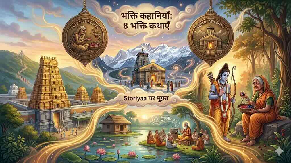 भक्ति कहानियाँ हिंदी में सुनें — देवताओं और तीर्थों की पवित्र कथाएँ
