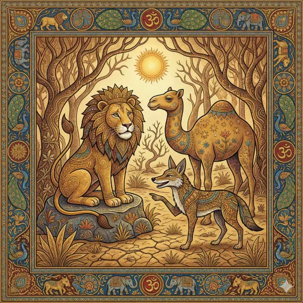 The Lion, the Camel, and the Clever Jackal