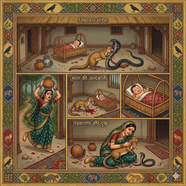 सांप, नेवला और अधीर माँ: पंचतंत्र की सीख