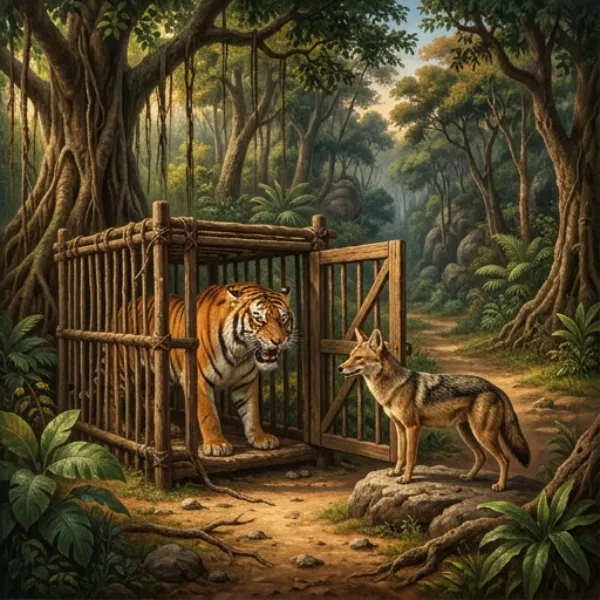 The Clever Jackal and the Ungrateful Tiger