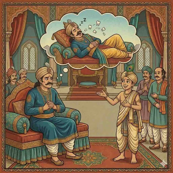 తెనాలి రామకృష్ణుడు: రాజు కలకు చతుర వివరణ