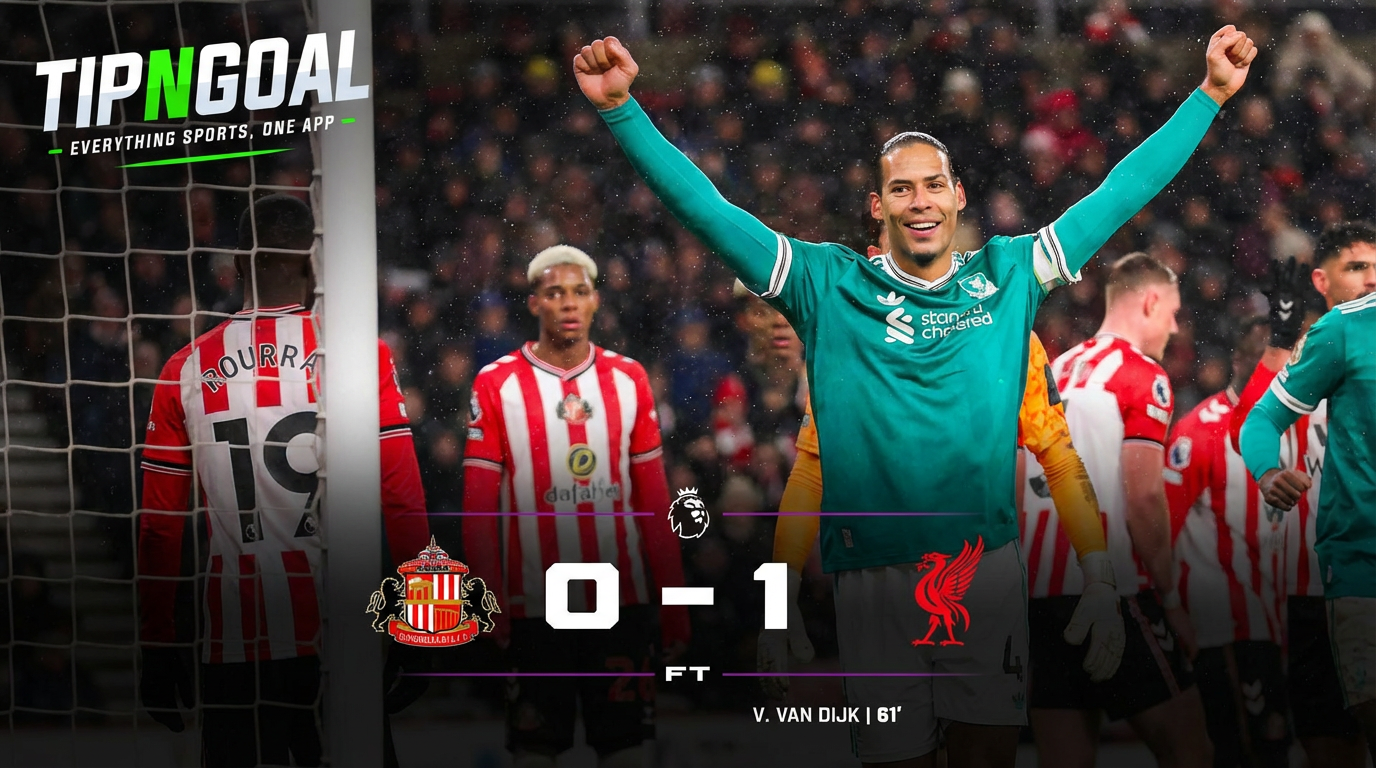 Van Dijk’s Bullet Header Seals Narrow Win as Liverpool Edge Sunderland 1–0
