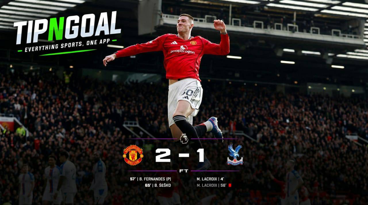 United Rally From Early Setback to Beat Palace 2-1 at Old Trafford