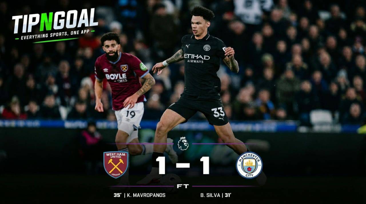 West Ham Hold Manchester City to 1–1 Draw in Dramatic Premier League Clash