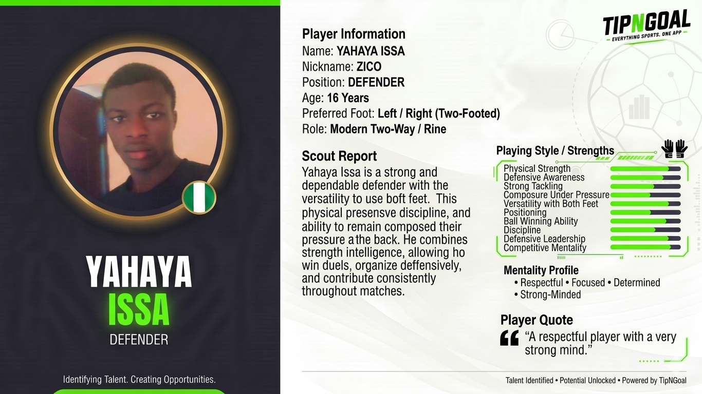 TipNGoal Player Focus: Meet YAHAYA ISSA