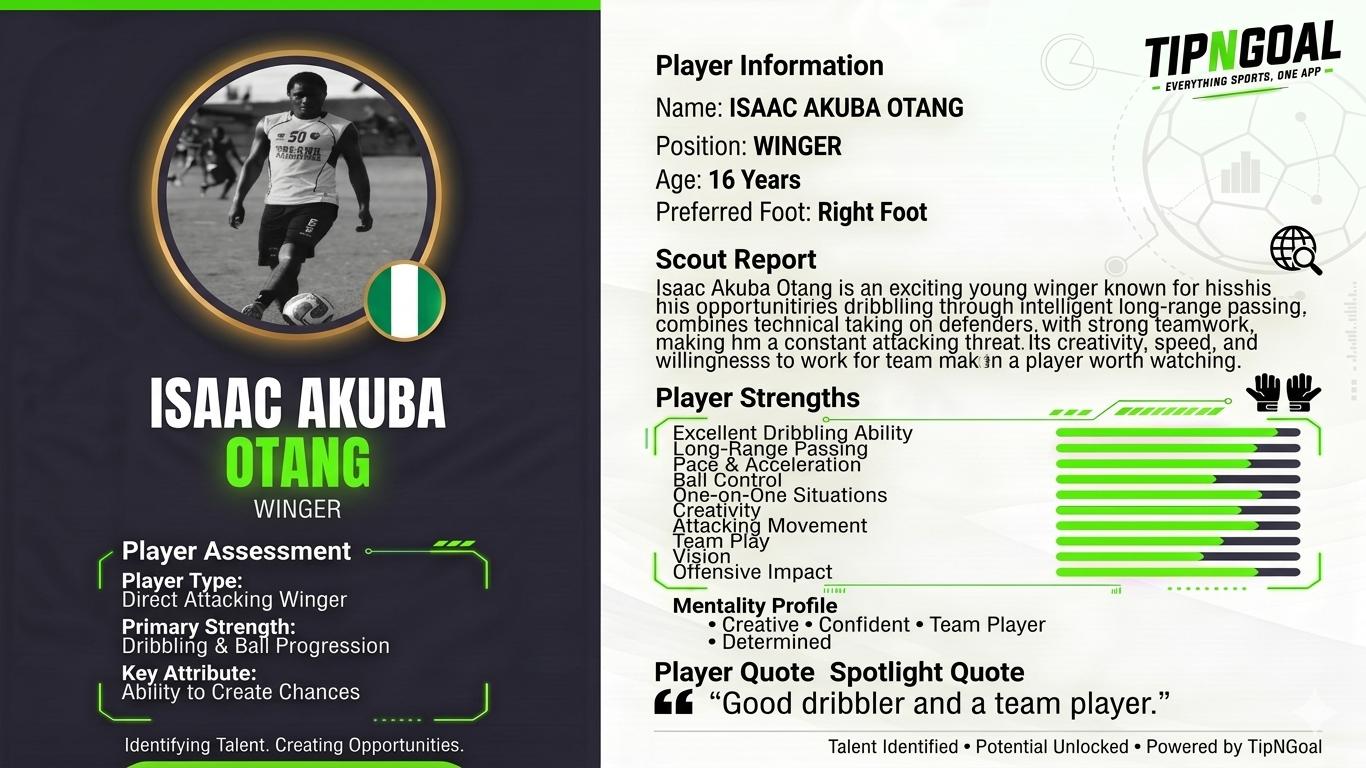TipNGoal Player Focus: Meet ISAAC AKUBA OTANG