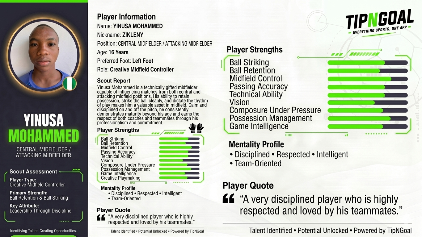 TipNGoal Player Focus: Meet YINUSA MOHAMMED 