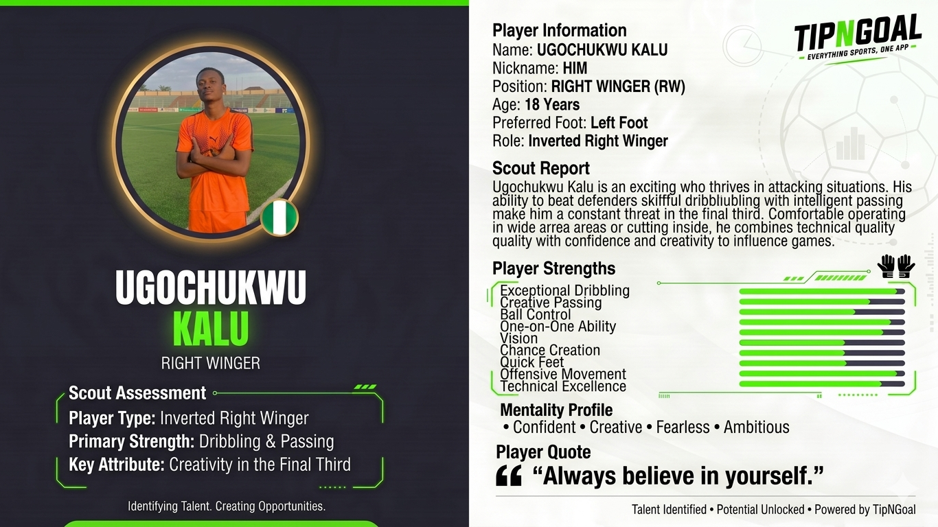 TipNGoal Player Focus: Meet Ugochukwu Kalu