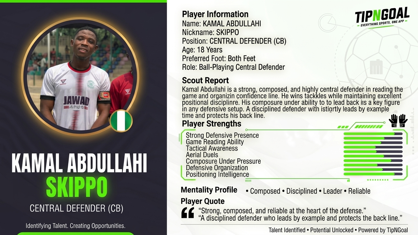 TipNGoal Player Focus: Meet KAMAL ABDULLAHI
