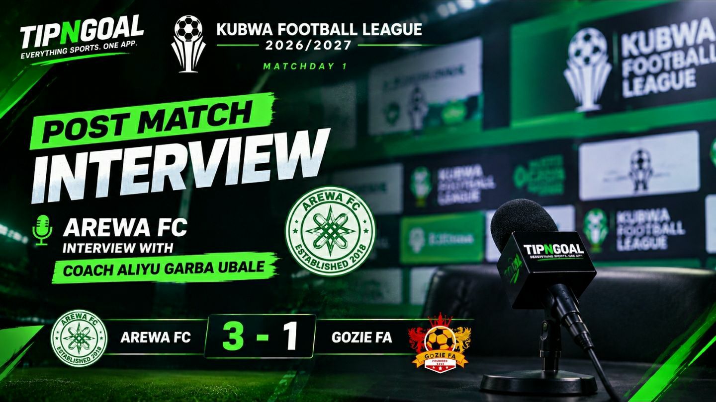 Kubwa Football League Post Match Interview — Matchday 1 Arewa FC 3–1 Gozie FA 
