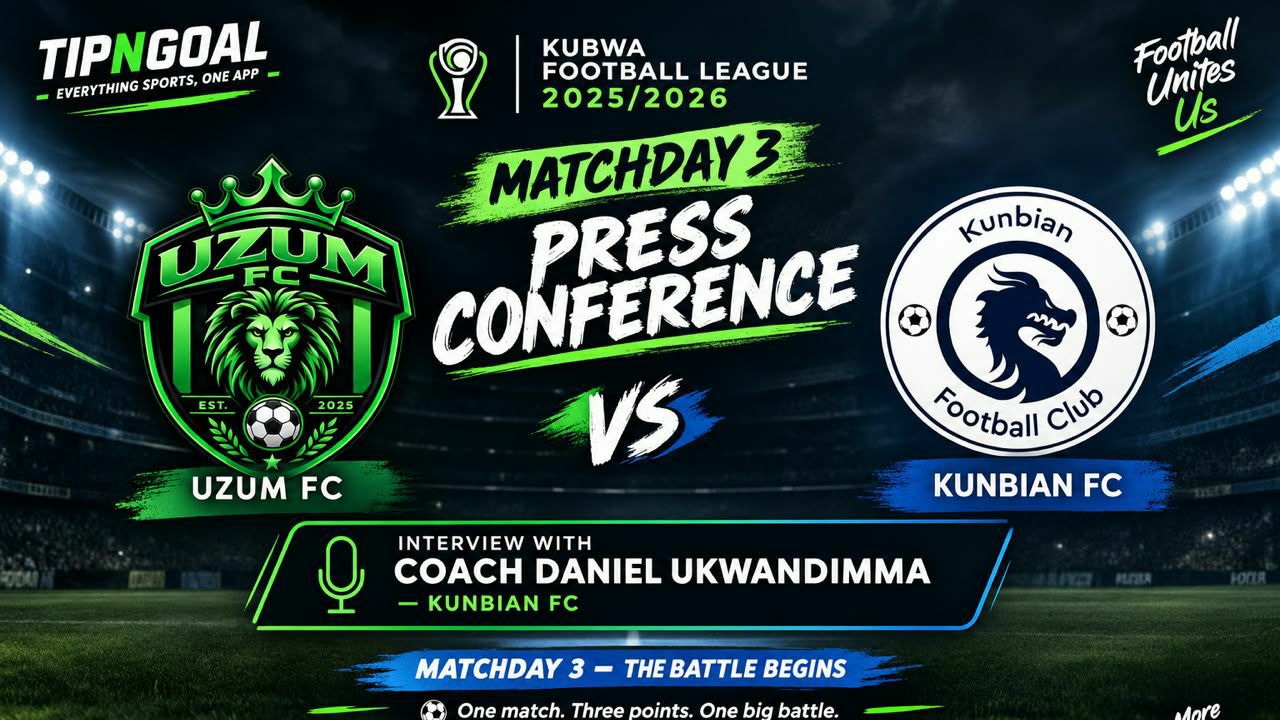 KUBWA FOOTBALL LEAGUE MATCHDAY 3 PRESS CONFERENCE WITH COACH DANIEL:
UZUM FC ๐ KUNBIAN FC