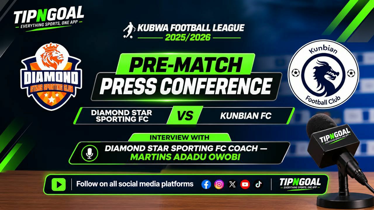 KUBWA FOOTBALL LEAGUE PRE-MATCH PRESS CONFERENCE
WITH COACH MARTINS
DIAMOND STAR FC vs KU