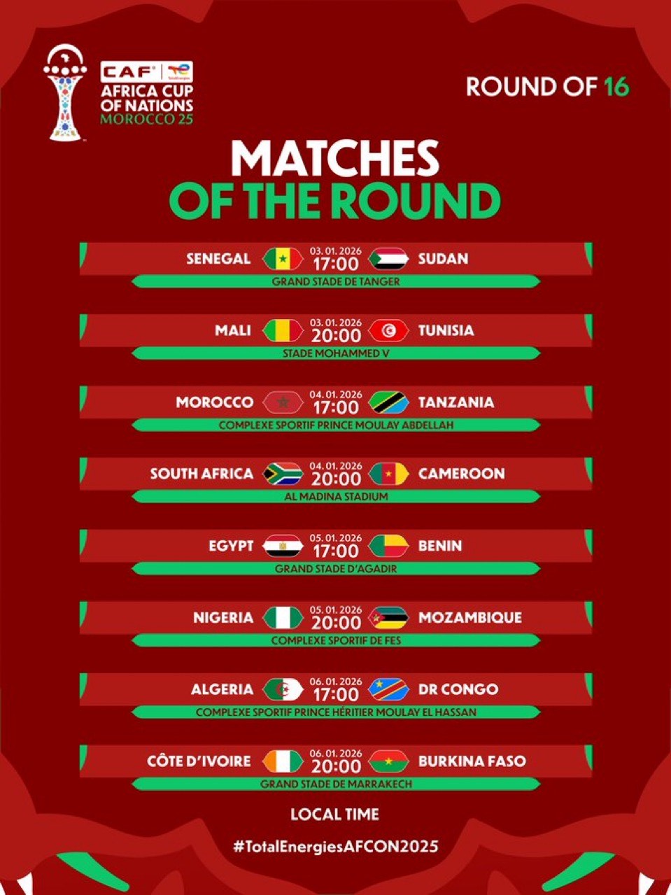 🌍AFCON Preview: Round of 16 knockout Begins