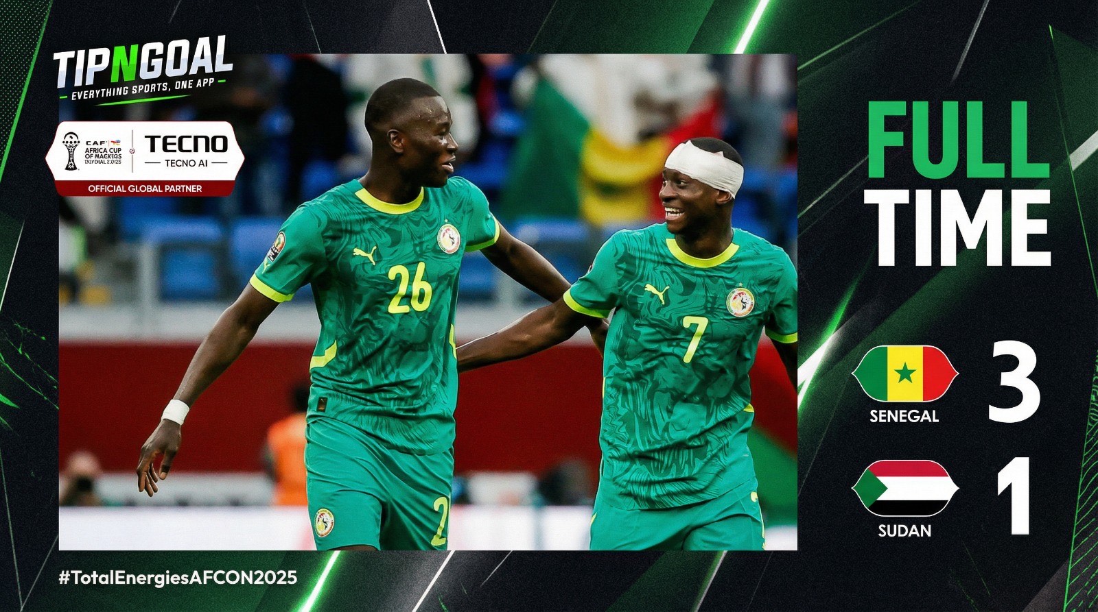Africa Cup Of Nation: Senegal defeat Sudan 3 - 1