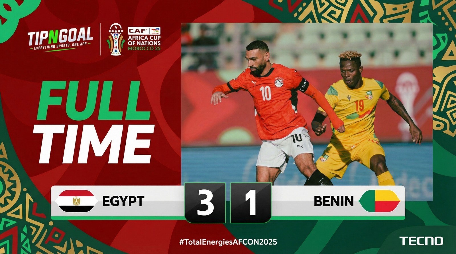 ๐จ Egypt qualify to AFCON quarter finals!