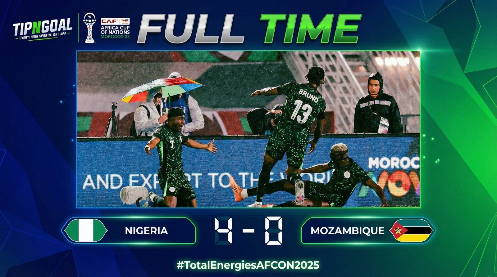 ⚽ AFCON 2025: Nigeria cruise past Mozambique with a commanding 4–0 victory