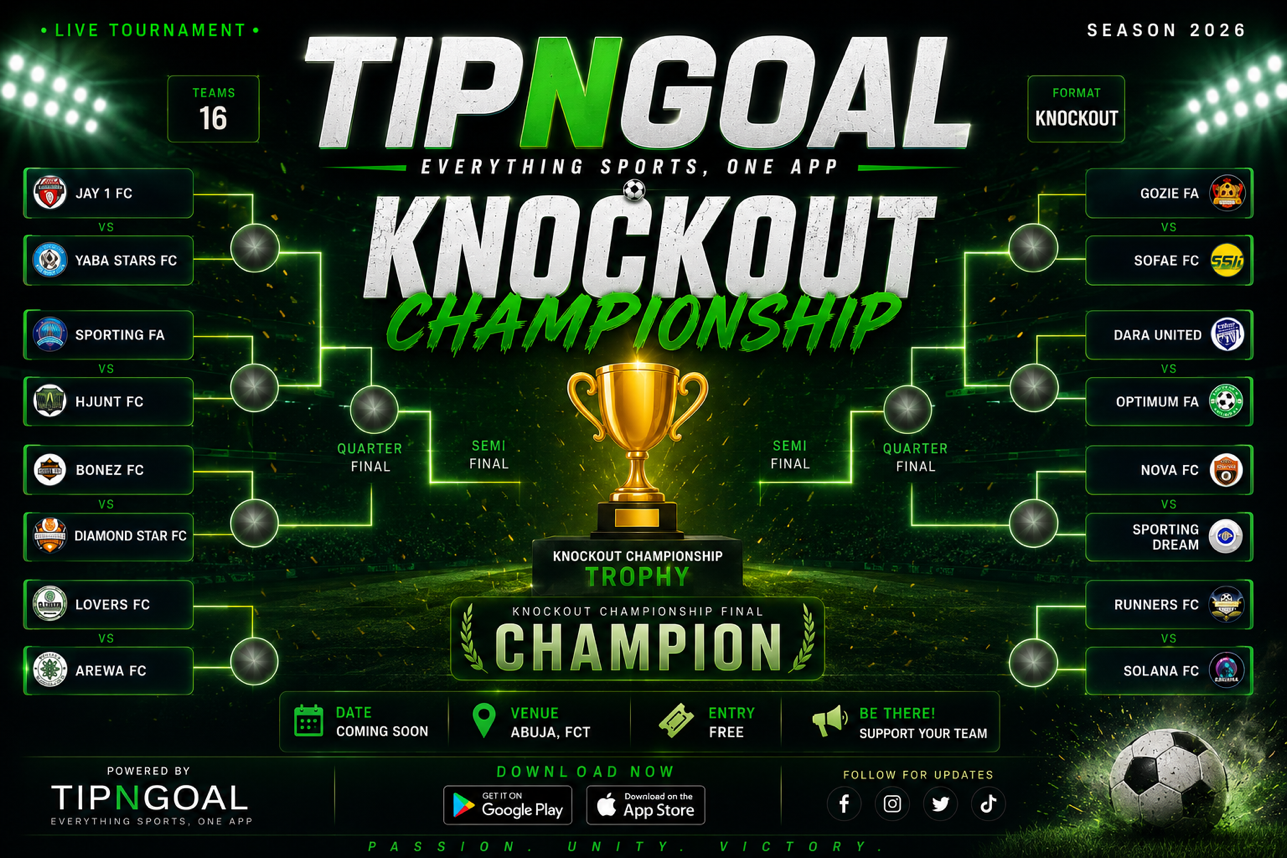Tipngoal Knockout Championship Fixtures Officially Unveiled in Live Draw Show