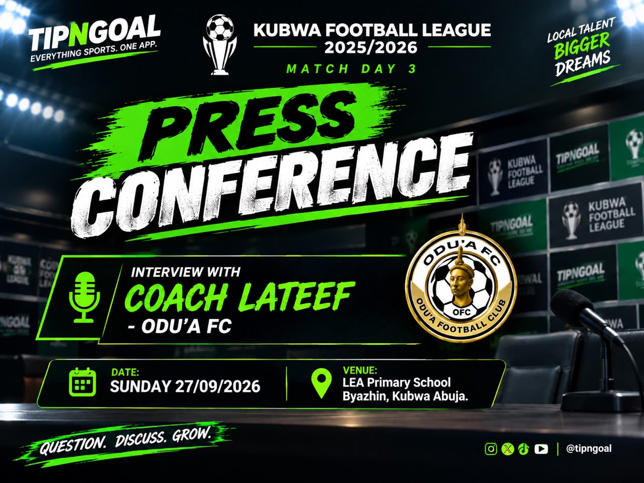 Kubwa Football League - Interview with Coach Lateef - Odu’a FC