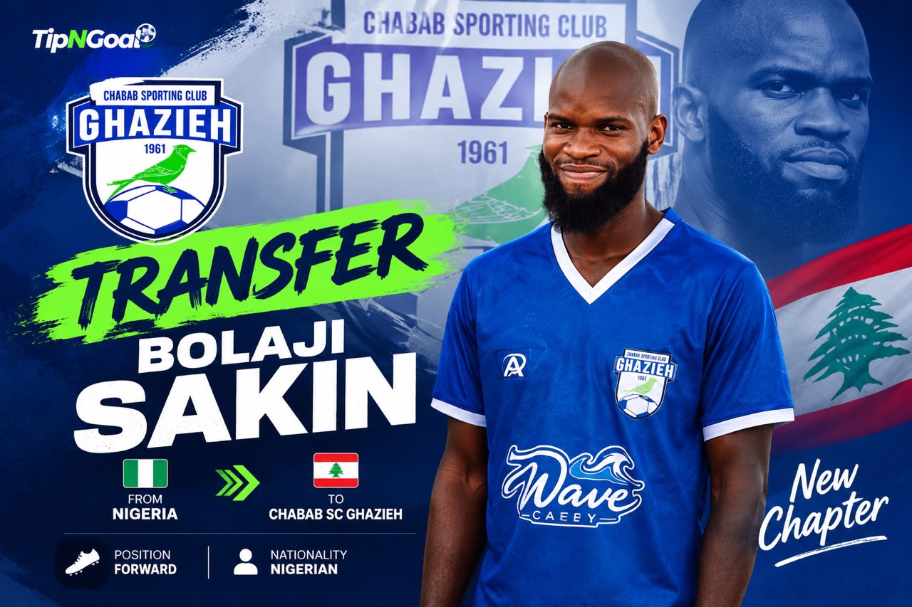 TRANSFER: Bolaji Sakin Joins Chabab Sporting Club Ghazieh