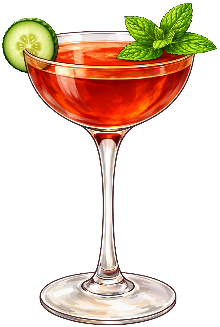 Strawberry Cucumber Gimlet