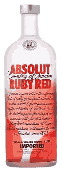 Absolut Ruby Red Vodka from Sweden