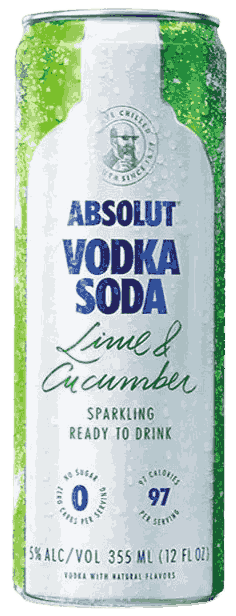 Absolut Vodka Soda Lime & Cucumber Specialty from Sweden