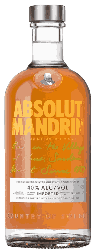 Absolut Mandrin Vodka from Sweden