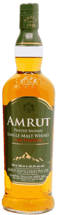 Amrut Peated Indian Single Malt Whisky Cask Strength Whiskey from India