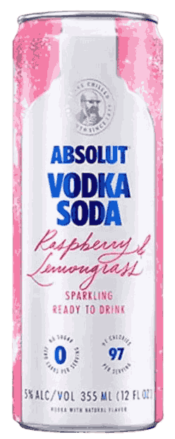 Absolut Vodka Soda Raspberry & Lemongrass Specialty from Sweden