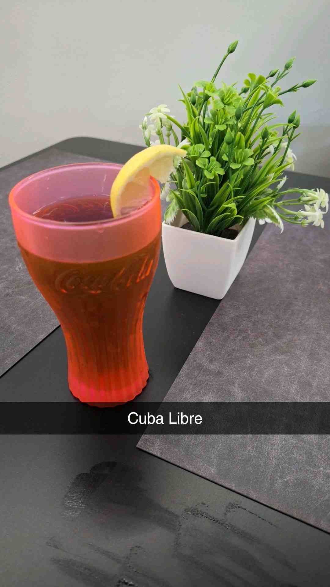 Community photo of a Cuba Libre cocktail: Its the typical drink you make because it's easy and it gets you drunk without tasting too much of the alcohol. Overall taste is pretty bad.