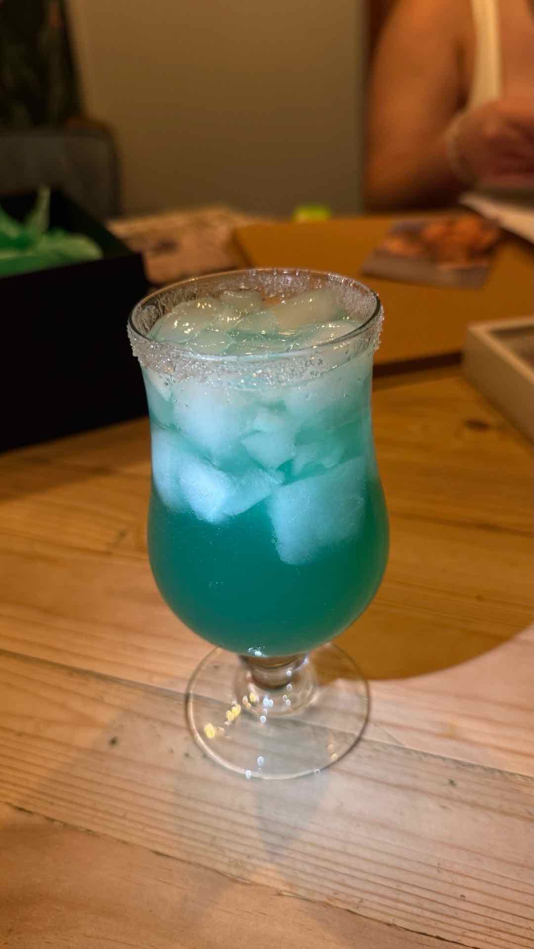 Community photo of a Blue Hawaii cocktail: My first attempt at making a cocktail. I’m very proud of how this drink turned out and it’s tought me how to count ounces and measures. Very happy man!