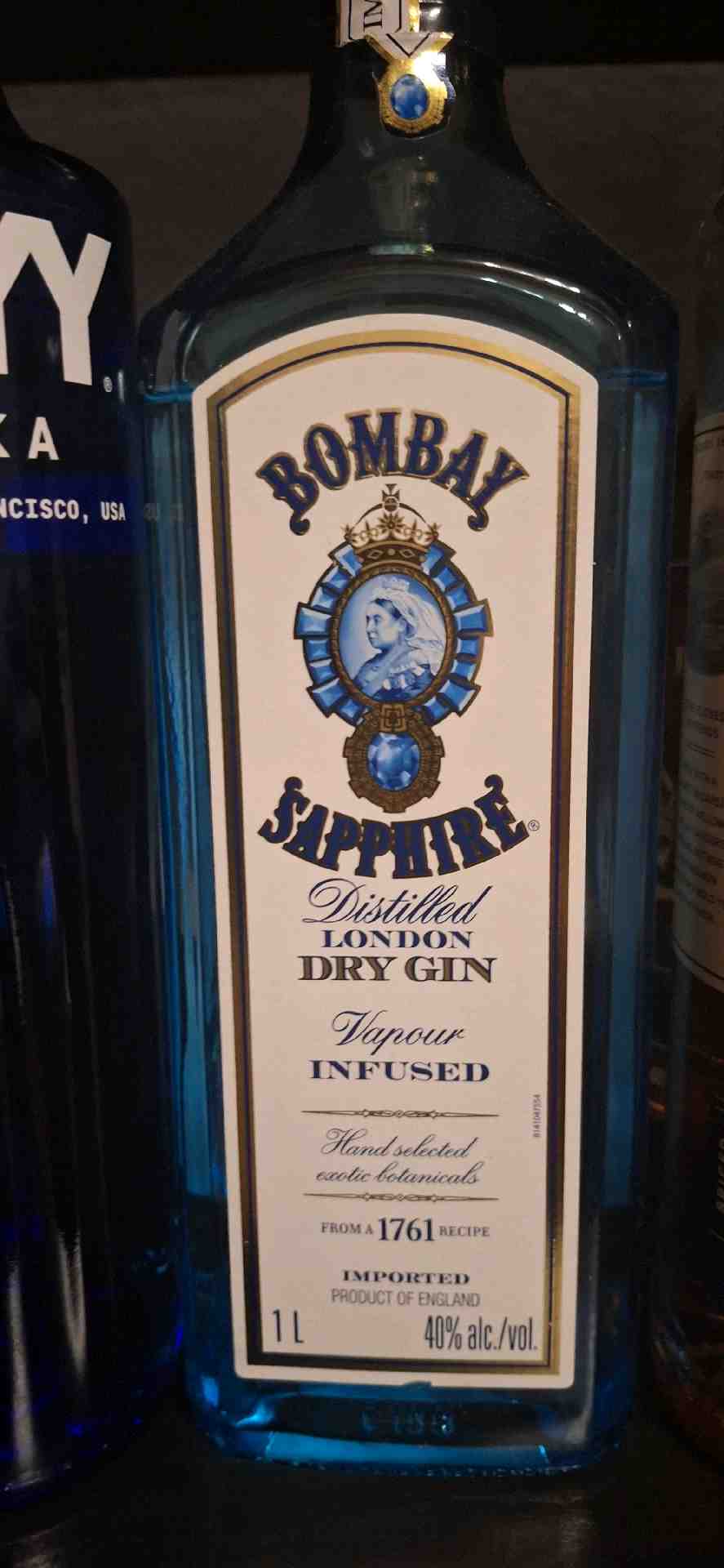 Community photo of a Bombay Sapphire Gin drink: Easily top quality gin, good both on its own and mixed into a cocktail.