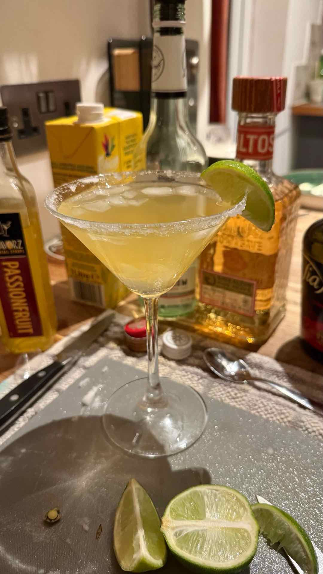 Community photo of a Passion Fruit Margarita cocktail: COCKTAIL DUMP. No.5 of 7 - TEQUILLA BABY! Beautiful drink, my friend said this was his favourite of all 7 (so no complaints there)