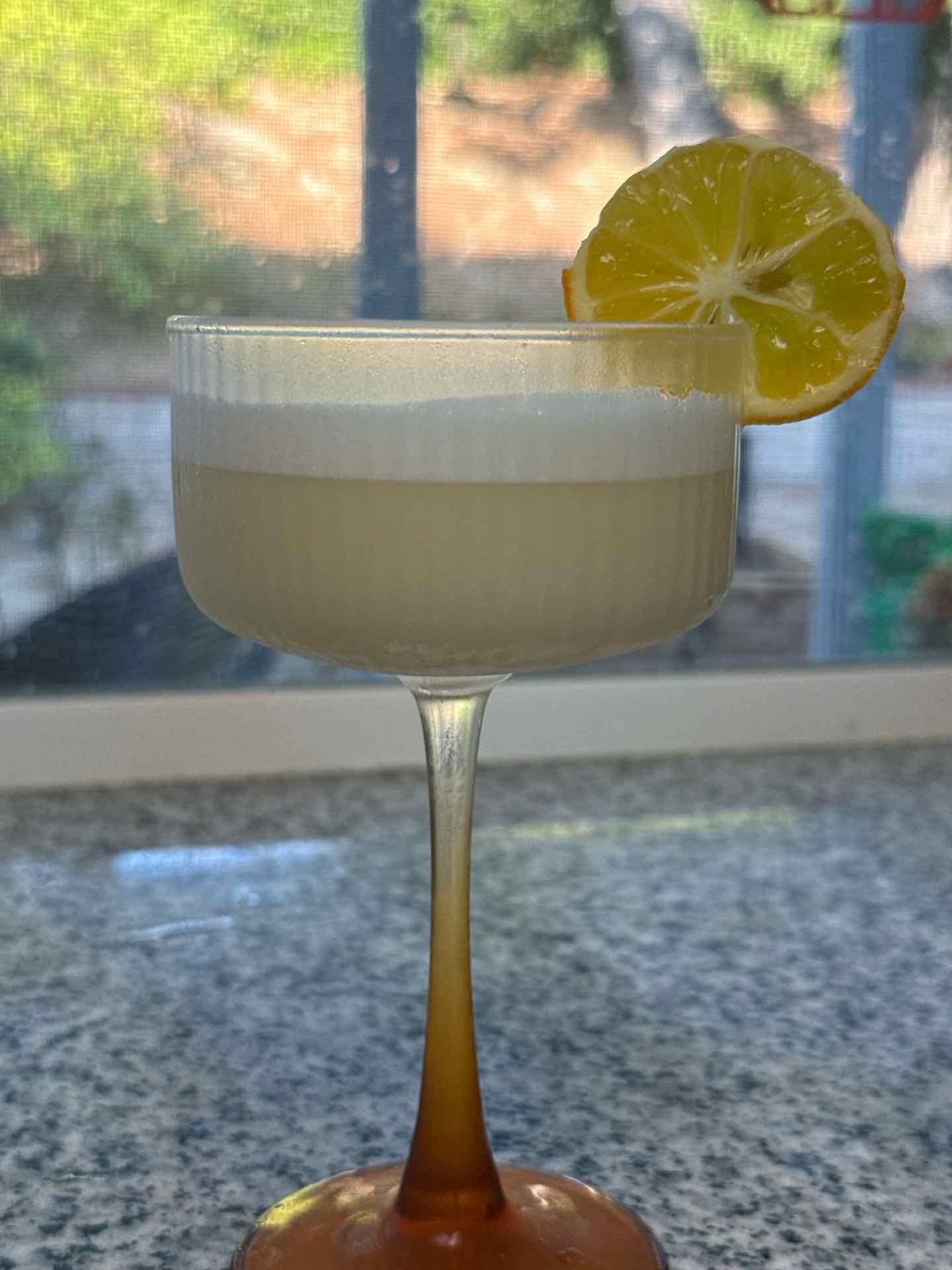 Community photo of a Bee's Knees cocktail: Added egg white for foam. Is indeed very sweet.