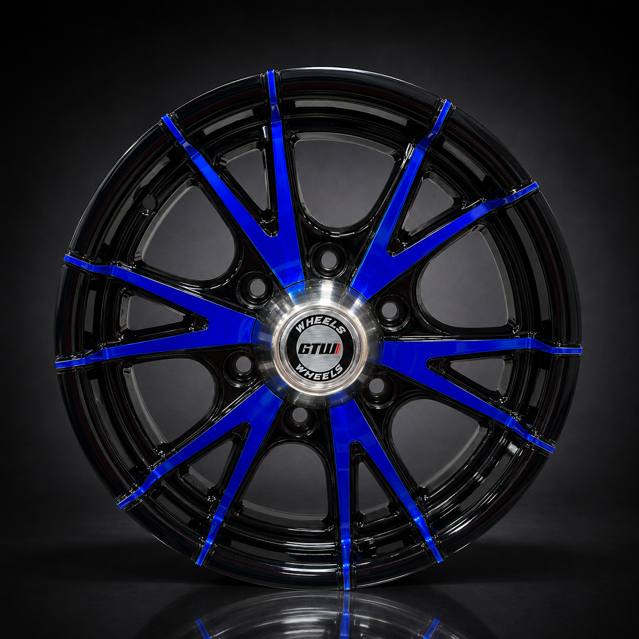 Gtw Wheels Cw515 5 Lug 15X5 Black Blue Face — Speedy Mobile Cape Coral