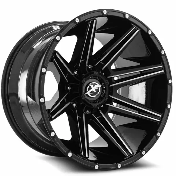 Xf Off Road Xf-220 139.7/135 (106.4) 22X10 Gloss Black & Milled — Speedy Mobile Cape Coral