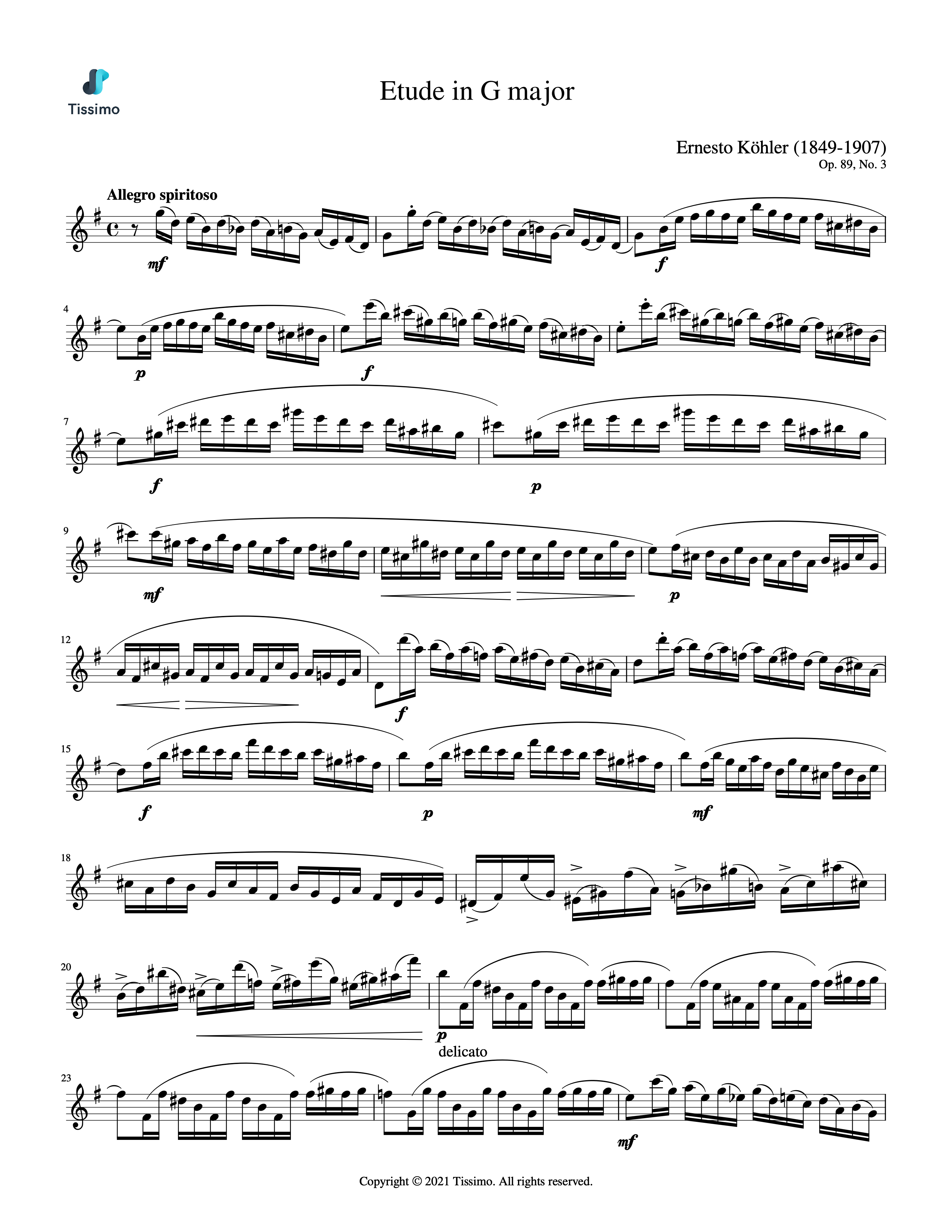 Etude in G Major, Op. 89, No. 3