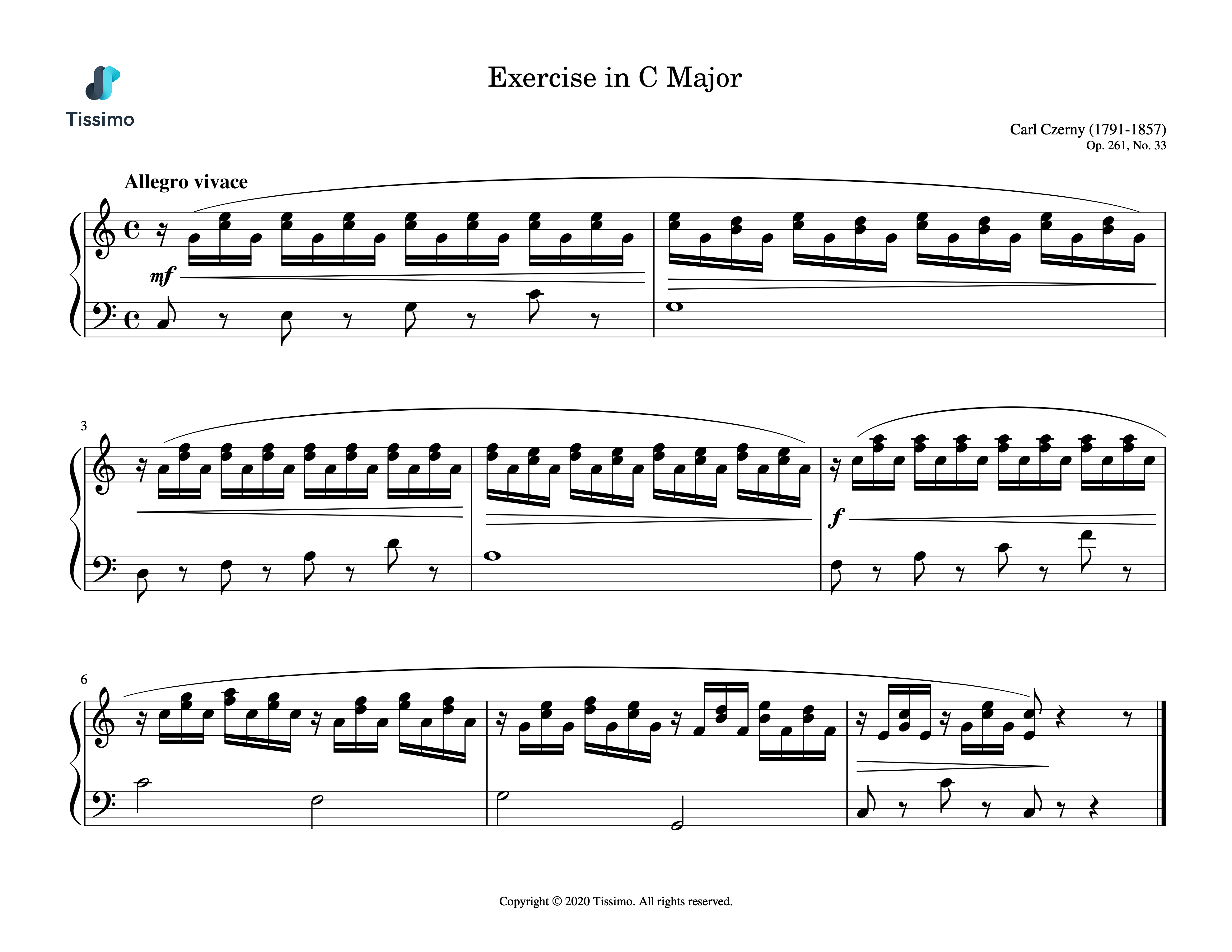 Exercise in C Major, Op. 261, No. 33