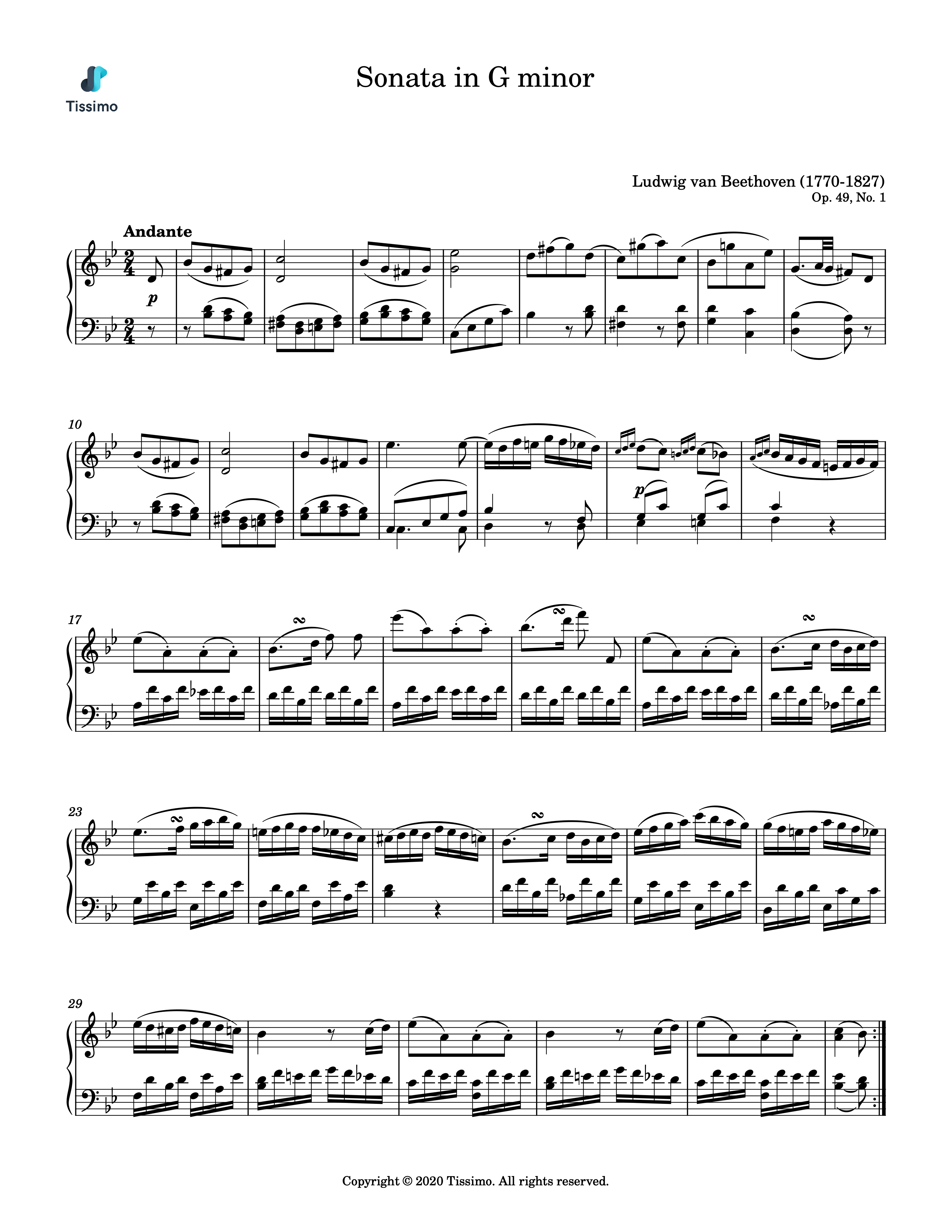 Sonata in G minor, Op. 49, No. 1
