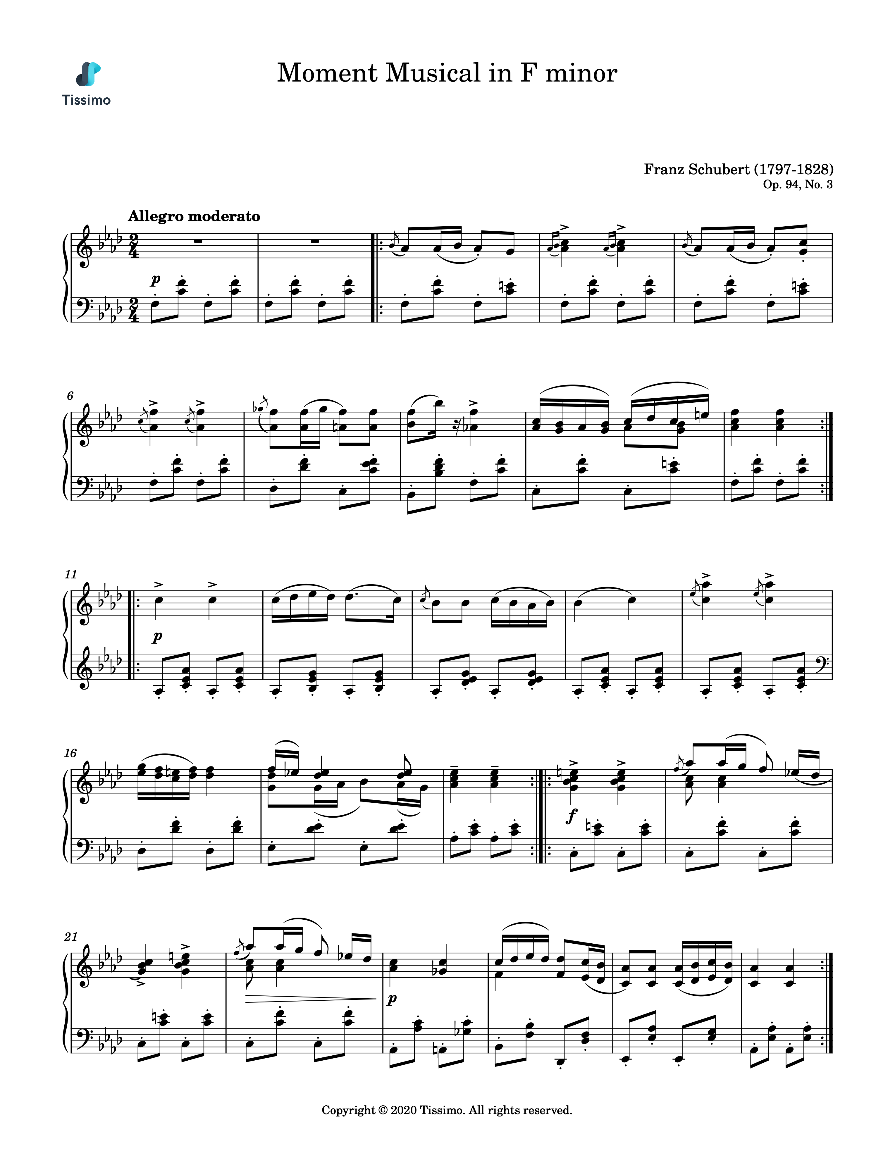 Moment Musical in F minor, Op. 94, No. 3