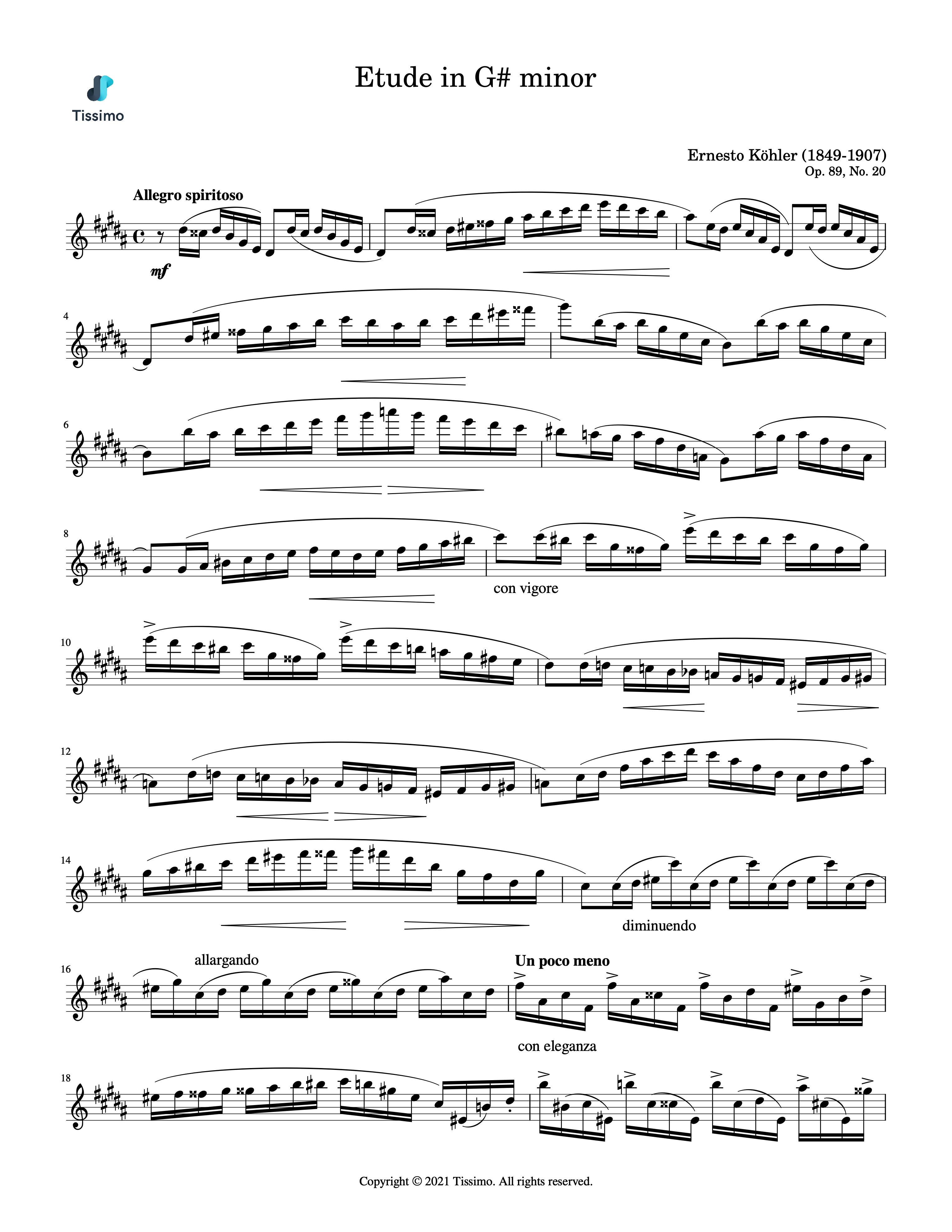 Etude in G# minor, Op. 89, No. 20