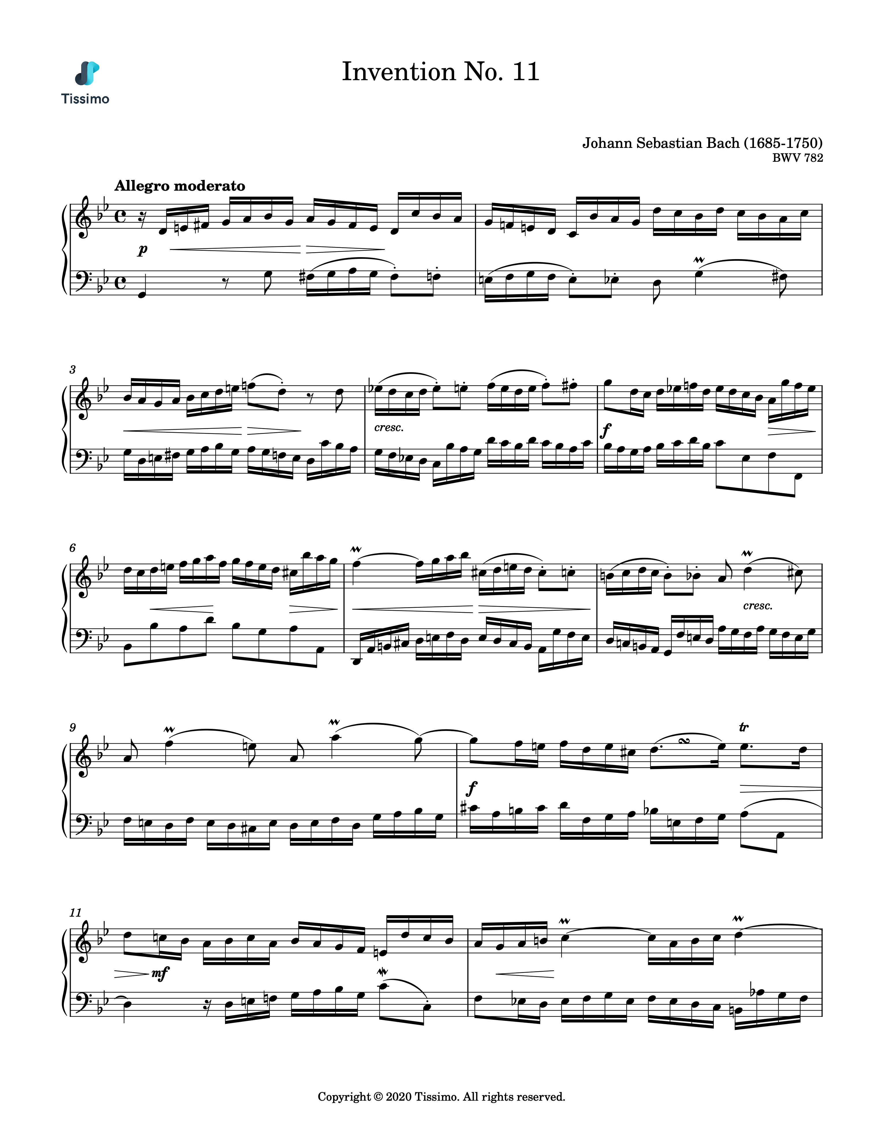 Invention No. 11, BWV 782
