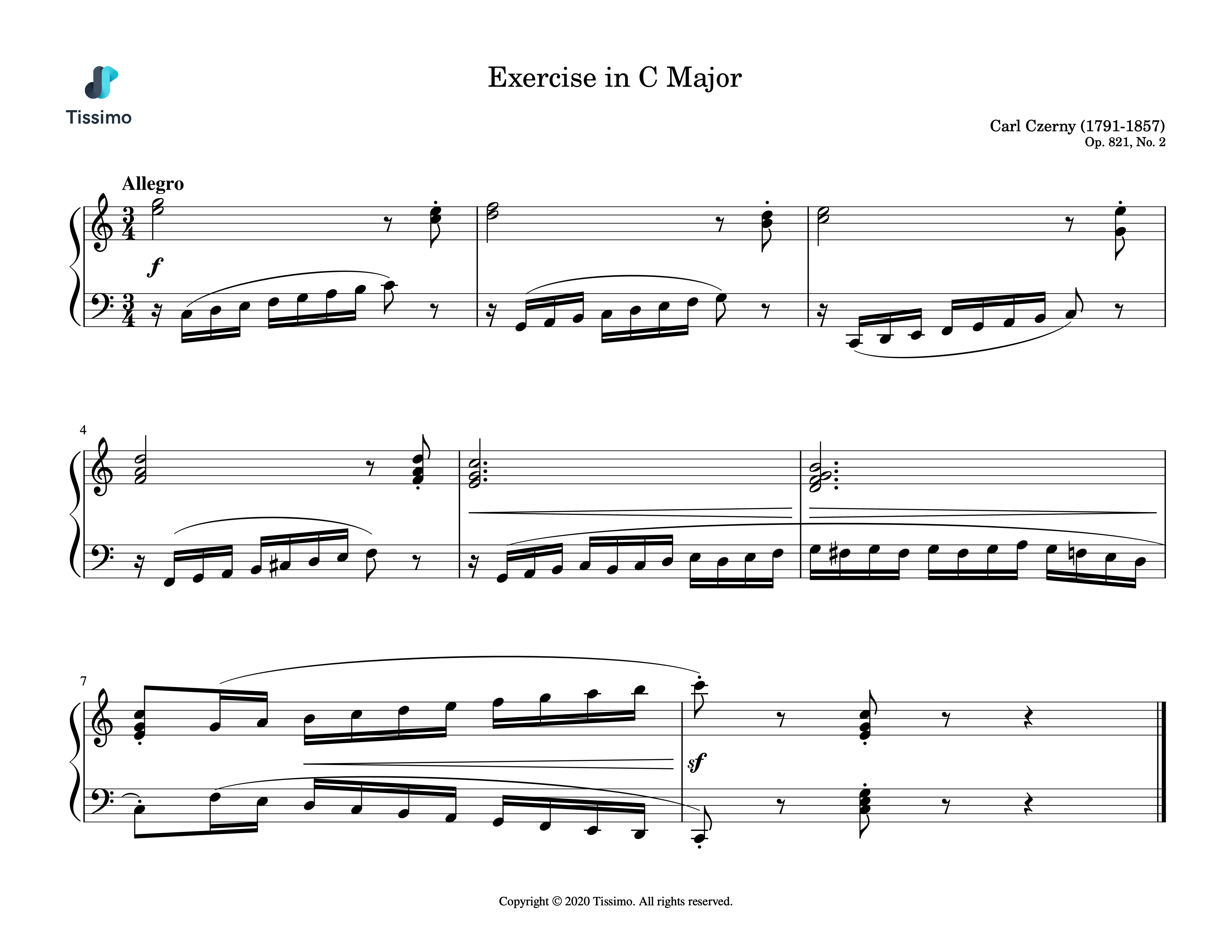 Exercise in C Major, Op. 821, No. 2