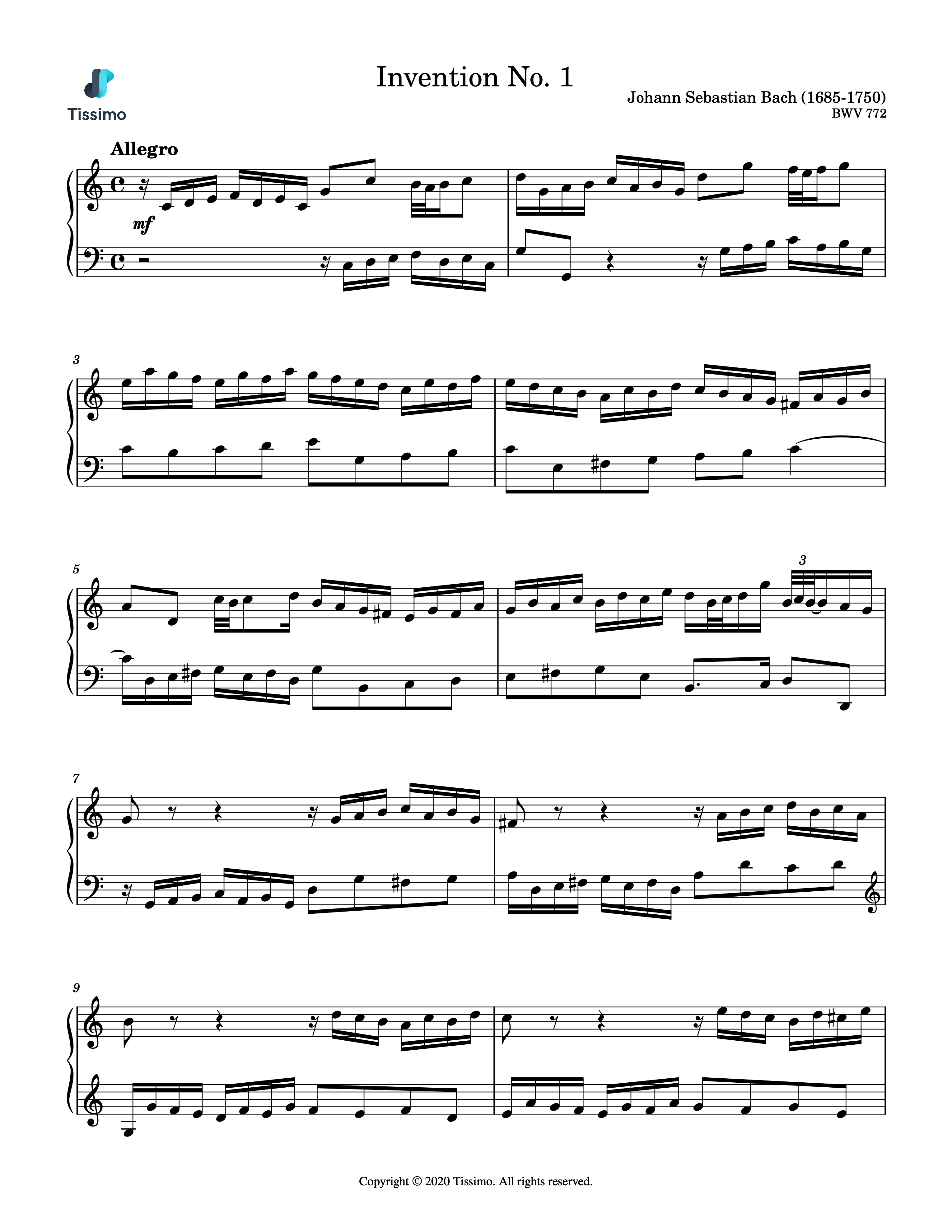 Invention No. 1, BWV 772