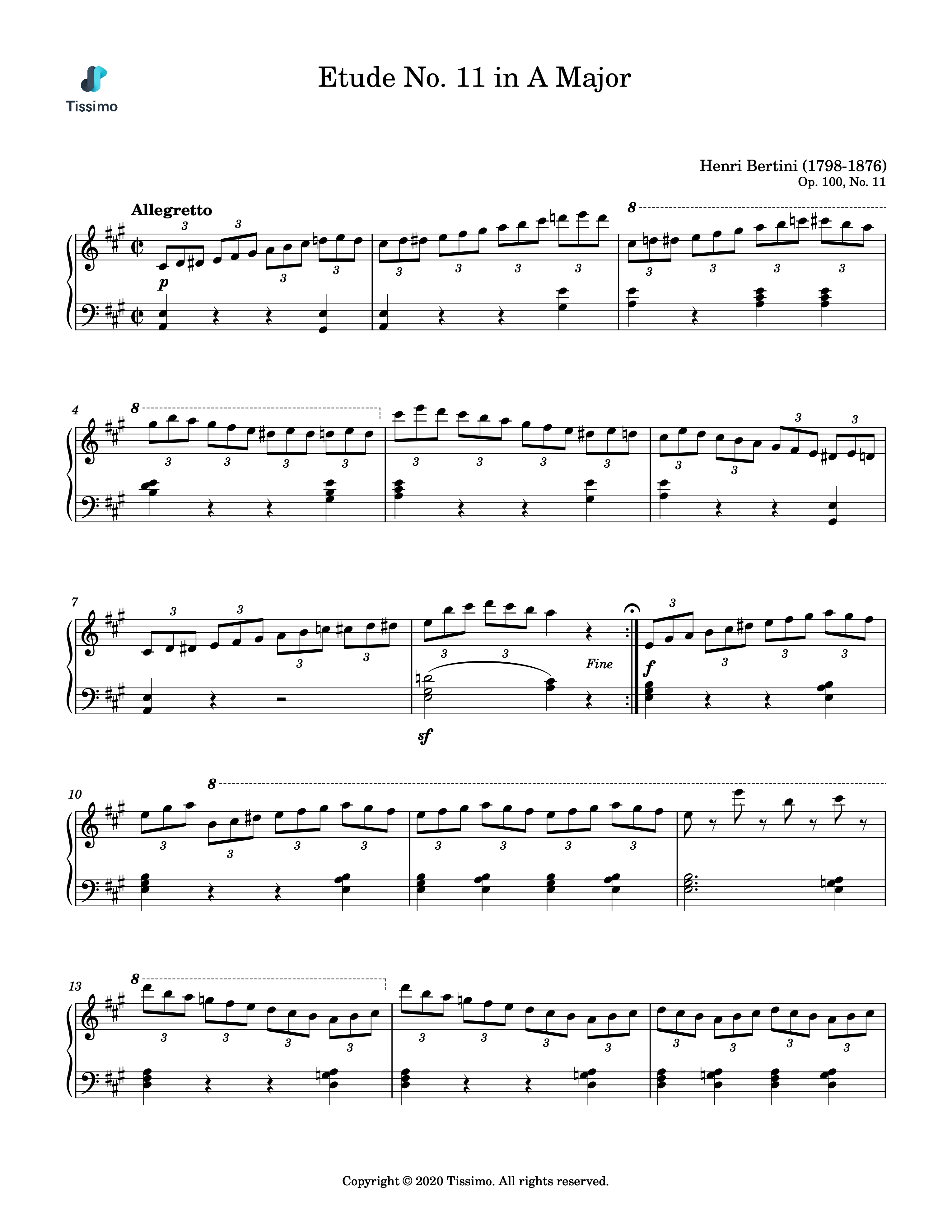 Etude in A Major, Op. 100, No .11