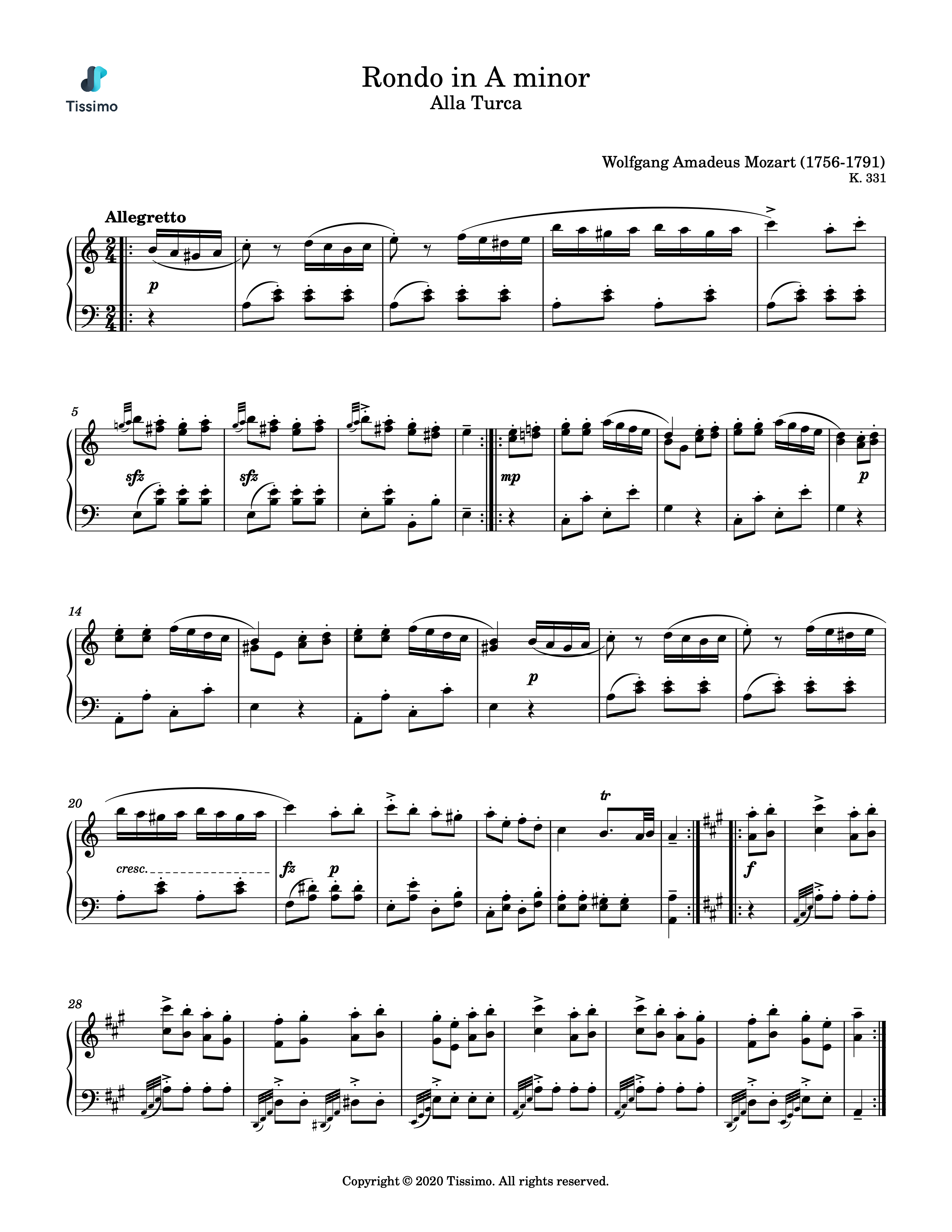 Rondo in A minor, K. 331 (Alla Turca)