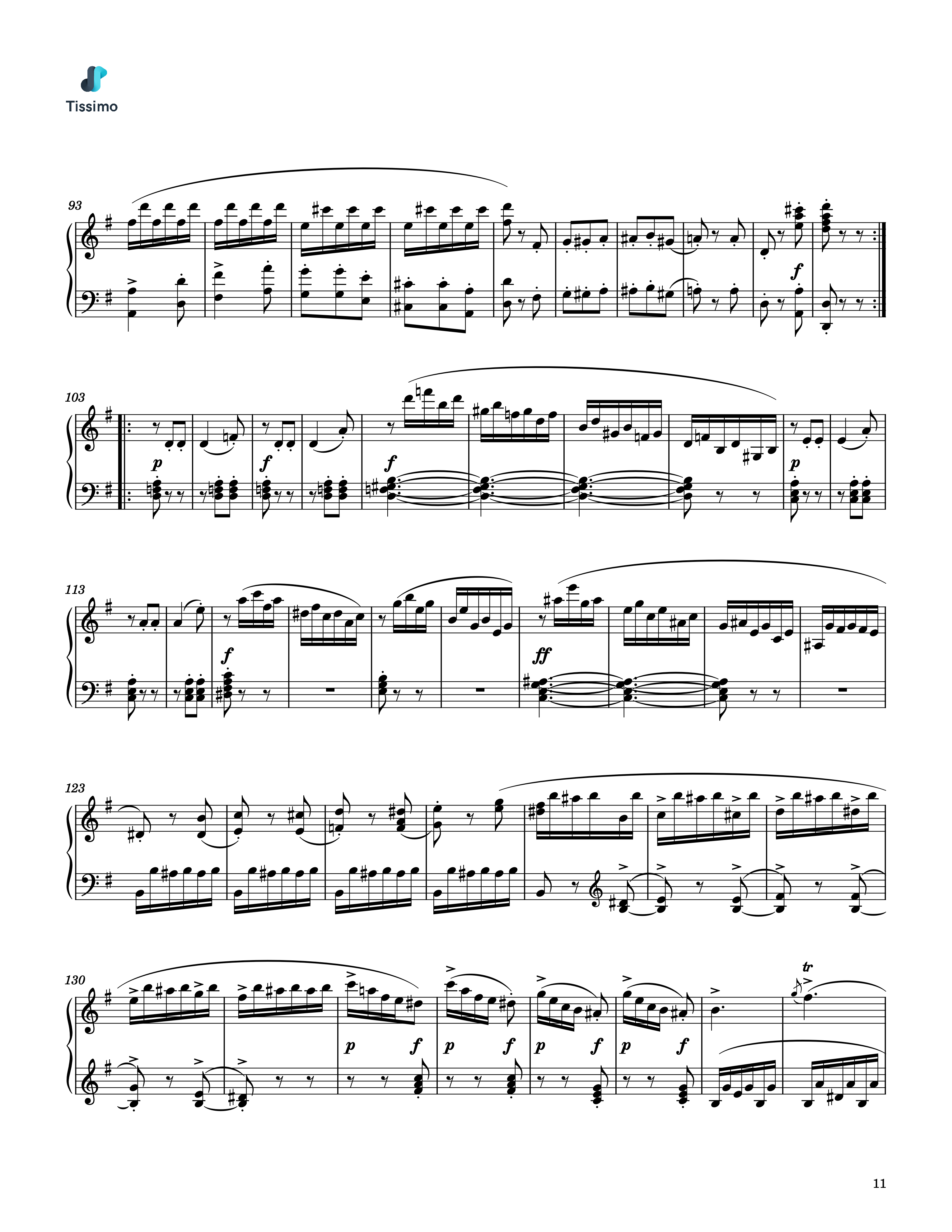 Sheet music preview for Sonata in G Major, K. 283 by Wolfgang Amadeus Mozart